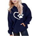 thumbnail image 1 of HAiming Kids Pullover Sweatshirts Printed Long Sleeve Hooded Loose Casual Shirts Fall Winter Workout Tops with Pockets, 1 of 7