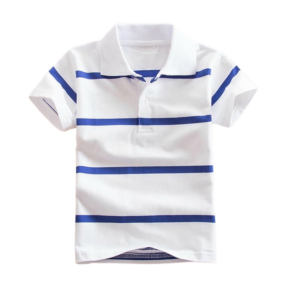 HAiming Kids School Shirts Short Sleeve Color Block Tee Uniform Blouses Collared Button Trendy Summer Casual Workout Tops 1-14 Years