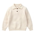 thumbnail image 1 of HAiming Kids School Uniform Long Sleeve Button Collared Knitted Loose Casual Sweaters Fall Winter Workout Undershirts, 1 of 6