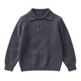 thumbnail image 1 of HAiming Kids School Uniform Long Sleeve Button Collared Knitted Loose Casual Sweaters Fall Winter Workout Undershirts, 1 of 6
