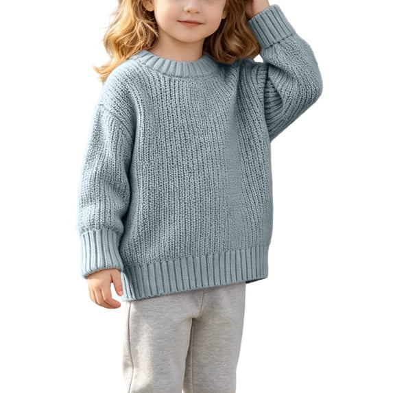 HAiming Kids Sweaters Long Sleeve Ribbed Knit Solid Color Casual Pullover Undershirts Fall Winter Going out Sweatshirts