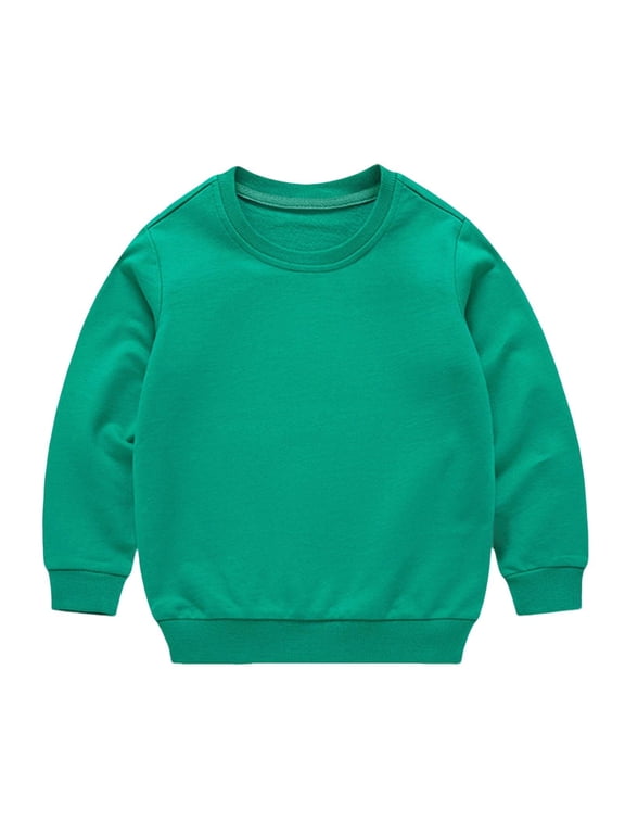 Kids Sweatshirts Long Sleeve Solid Color Comfy Pullover Shirts Loose Casual Round Neck Going out Tops
