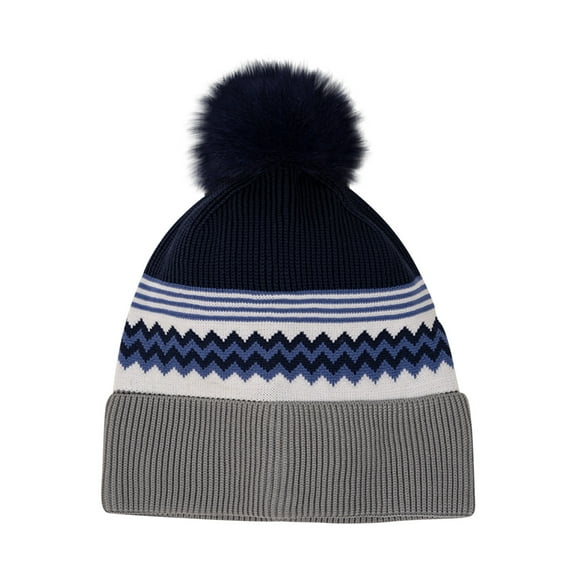 HAiming Knit Hat for Women Men Color Block Winter Warm Soft Comfy Trendy Caps Cold Weather with Pompom