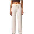 thumbnail image 1 of HAiming Knit Pants for Women Wide Leg Baggy Drawstring Solid Color Fashion Athletic Trousers Loungewear, 1 of 6