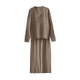 thumbnail image 1 of HAiming Knit Sweater 2 Piece Sets Outfit for Women V Neck Pullover Tops and Wide Leg Pants Trendy Travel Tracksuit, 1 of 3