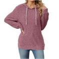thumbnail image 1 of HAiming Knit Sweaters for Women Long Sleeve Shirts Long Sleeve Hoodies Pullover Hooded Sweatshirts Loose Casual Tops, 1 of 6