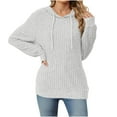 thumbnail image 1 of HAiming Knit Sweaters for Women Long Sleeve Shirts Long Sleeve Hoodies Pullover Hooded Sweatshirts Loose Casual Tops, 1 of 6