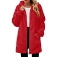 thumbnail image 1 of HAiming Long Fleece Jackets for Women Long Sleeve Zip up Hooded Comfy Casual Coats Fall Winter Workout Tops with Pockets, 1 of 9