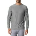 thumbnail image 1 of HAiming Long Sleeve Athletic Shirt for Men Solid Crewneck Workout Tops Summer Casual Lightweight Breathable Blouse, 1 of 7