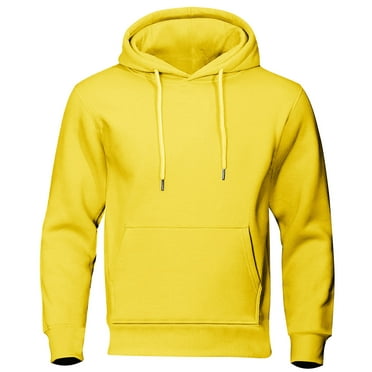 HAiming Long Sleeve Hooded for Men Solid Drawstring Sweatshirt Trendy Plus Size Casual Basic Pullover Tops with Pocket