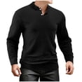 thumbnail image 1 of HAiming Long Sleeve Shirts for Men Crewneck Pullover Sweatshirt Solid Color Textured Shirts Soft Comfy Tops, 1 of 6