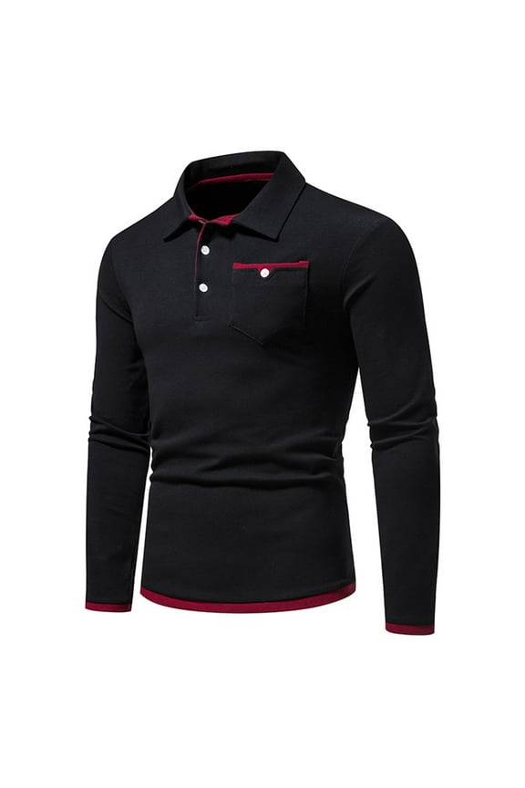 Long Sleeve Shirts for Men Fall Winter Solid color Button Lapel Thermal tops Casual Workout Gym Jogger blouse