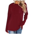 thumbnail image 1 of HAiming Long Sleeve Tunic Tops for Women Casual Solid Color Crewneck Loose Shirt Fall Winter Pullover Blouse with Poket, 1 of 5