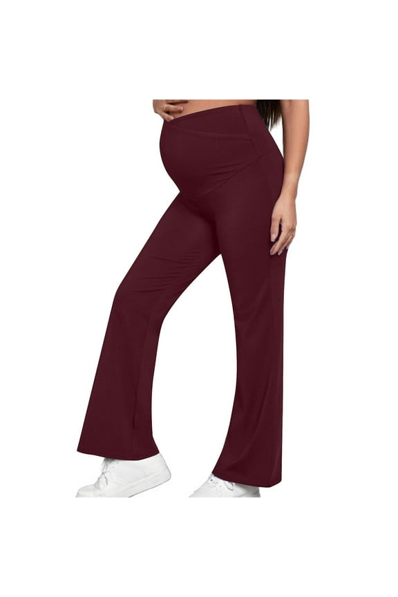 Maternity Cotton Yoga Pants Women Flare Leggings Pregnancy Leggings Soft Pregnant Clothes