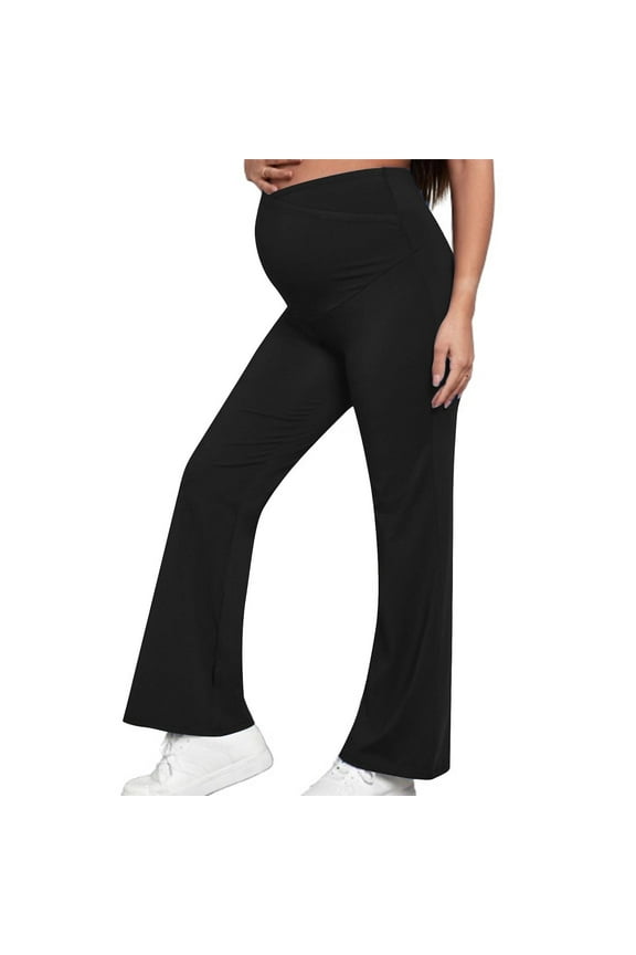 Maternity Cotton Yoga Pants Women Flare Leggings Pregnancy Leggings Soft Pregnant Clothes