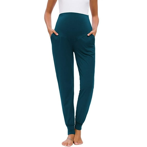 HAiming Maternity Women's Casual Pants Stretchy Comfortable Solid Color Stretch High Waist Trouser