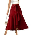 thumbnail image 1 of HAiming Maxi Skirt for Women Elegant High Waist Side Slit Long Skirts Plus Size Casual Tiered Ruffle Hem A-Line Skirt, 1 of 5