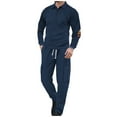 thumbnail image 1 of HAiming Men Corduroy Sets 2 Piece Outfits Stand Neck Button Tops and Cargo Pants Athletic Tracksuit with Pockets, 1 of 8
