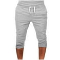 thumbnail image 1 of HAiming Men's 3/4 Jogger Capri Pants with Pockets Casual Elastic Waist Drawstring Knee Length Training Sports Shorts, 1 of 4