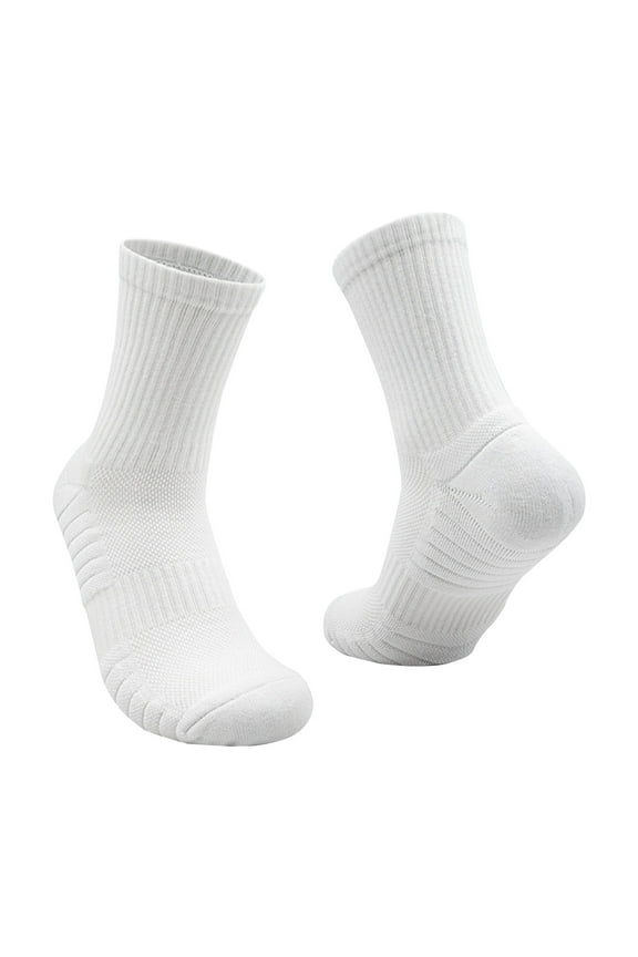 Men's Ankle Athletic Socks Comfortable Breathable Thickened Bottom Running Sport Mid Length Crew Socks