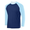 thumbnail image 1 of HAiming Men's Baseball T-Shirts Color Block Long Sleeve Crew Neck Casual Lightweight Athletic Basic Tops, 1 of 2