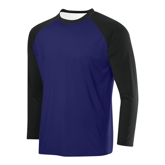 HAiming Men's Baseball T-Shirts Color Block Long Sleeve Crew Neck Casual Lightweight Athletic Basic Tops