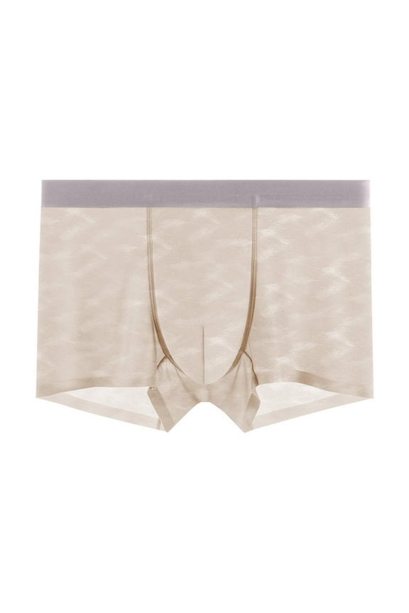 Men's Boxer Briefs Shorts Underwear Comfortable Breathable Underpants Solid Color Stretch Clothes