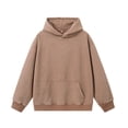 thumbnail image 1 of HAiming Men's Cotton Hoodies Distressed Long Sleeve Solid Color Hooded Pullover Sweatshirt Casual Loose Tops, 1 of 3
