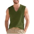 thumbnail image 1 of HAiming Men's Cotton Tank Tops V Neck Sleeveless Casual Basic Athletic Gym Shirts Solid Color Workout Tees, 1 of 9