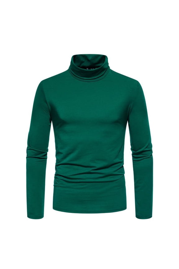Men's Fashion Half Turtleneck T-Shirts Casual Long Sleeve Pullover Basic Lightweight Undershirt Slim Tops