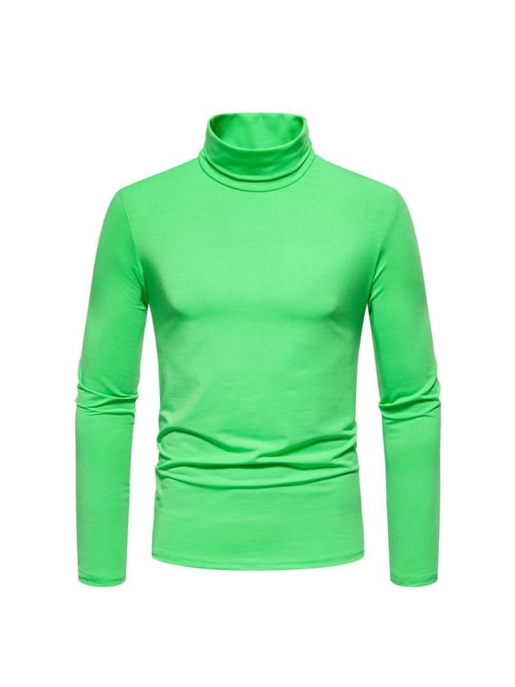 Men's Fashion Half Turtleneck T-Shirts Casual Long Sleeve Pullover Basic Lightweight Undershirt Slim Tops
