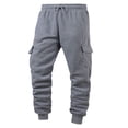 thumbnail image 1 of HAiming Men's Fleece Lined Cargo Sweatpants Casual Jogger Solid Color Athletic Workout Pants with Pockets, 1 of 4