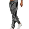 thumbnail image 1 of HAiming Men's Jogger Sweatpants Drawstring Elastic Waist Plus Size Athletic Workout Lounge Trousers with Zipper Pocket, 1 of 5