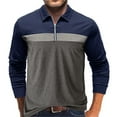 thumbnail image 1 of HAiming Men's Long Sleeve Half Zipper Shirts Trendy Color Block Lapel Collar Pullover Tops Casual Work Office Blouse, 1 of 4