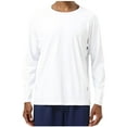thumbnail image 1 of HAiming Men's Long Sleeve Shirt Solid Color Round Neck Pullover Tops 2025 Fall Winter Casual Athletic Workout Blouses, 1 of 5
