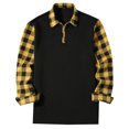 thumbnail image 1 of HAiming Men's Long Sleeve Shirts Casual 1/4 Zipper Lapel Collar Plaid Tops 2025 Fall Winter Plus Size Loose Clothes, 1 of 5