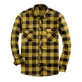 thumbnail image 1 of HAiming Men's Plaid Shirts Long Sleeve Lapel Collar Blouse Casual Button down Cardigan Coat Fall Lightweight Jackets, 1 of 3