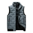 thumbnail image 1 of HAiming Men's Puffer Vest Winter Warm Stand Collar Sleeveless Quilted Jacket Plus Size Casual Work Outwear with Pocket, 1 of 6