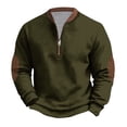 thumbnail image 1 of HAiming Men's Quarter Zip Pullover Sweatshirts Trendy Vintage Crewneck Long Sleeve Shirts Plus Size Casual Loose Tops, 1 of 6