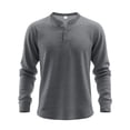 thumbnail image 1 of HAiming Men's Tops Long Sleeve Button Loose Pullover Shirt Casual Lightweight Solid Color Trendy Tee, 1 of 6