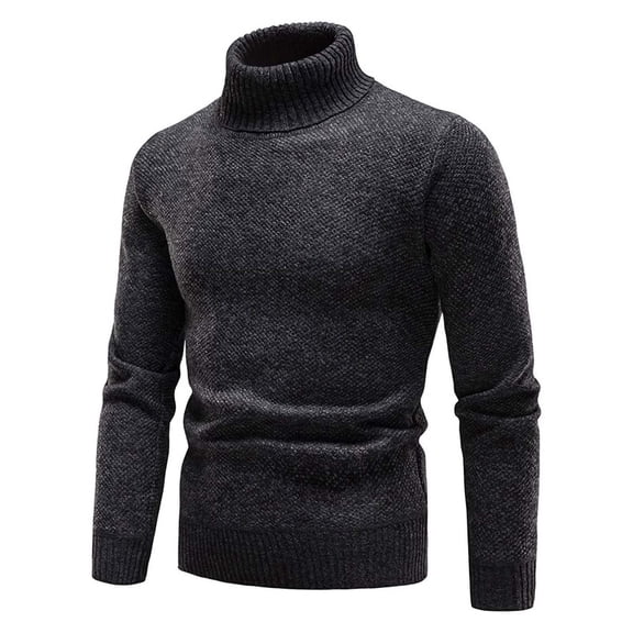 HAiming Men's Turtleneck Knit Sweater Long Sleeve Thick Warm Tops Thermal Blouse Winter Trendy Clothes