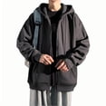 thumbnail image 1 of HAiming Men's Zip up Hoodies Jacket Solid Color Long Sleeve Drawstring Coat Plus Size Casual Loose Outwear with Pocket, 1 of 1