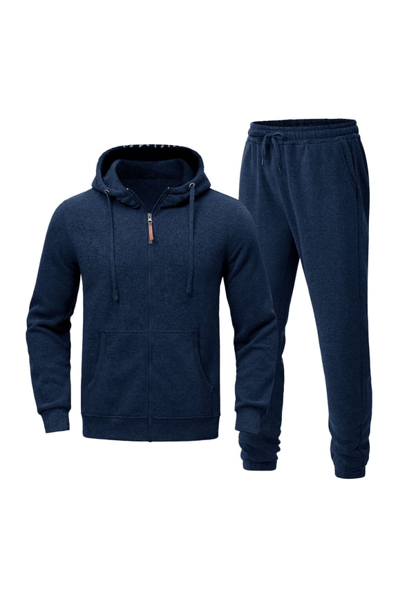 Mens 2 Piece Sets Outfit Casual Half Zip Hooded Sweatsuit and Drawstring Pants with Pockets Fashion Clothes