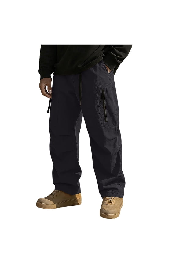 Mens Cargo Pants Fleece Lined with Pockets Sports Hiking Zipper Pockets Pants for Travel Adventures