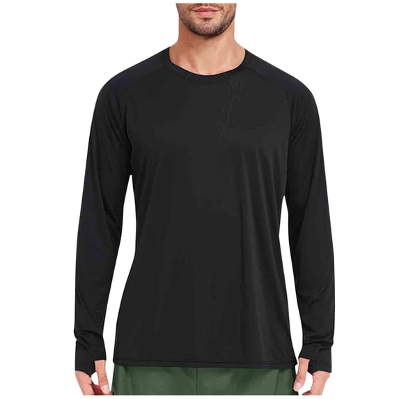 HAiming Mens Color Block Shirt Casual Long Sleeve Crew Neck Tops Basic Tee Fall Winter Trendy Clothes