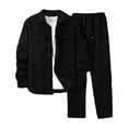 thumbnail image 1 of HAiming Mens Corduroy 2 Piece Sets Outfits Button down Shirts Coats Jackets Pants with Pockets Fall Winter Clothes, 1 of 7