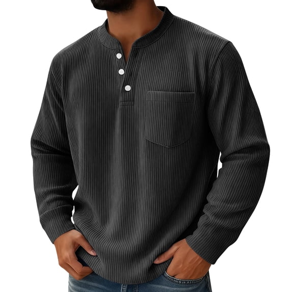 HAiming Mens Corduroy Shirts Loose Button up Casual Long Sleeve Lightweight Sport Work Big and Tall Tees