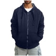 thumbnail image 1 of HAiming Mens Fleece Lined Hooded Drawstring Long Sleeve Zip up Sweatshirts Casual Loose Warm Coat Outwear with Pocket, 1 of 6