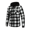 thumbnail image 1 of HAiming Mens Fleece Lined Jacket Plaid Full Zip Casual Long Sleeve Drawstring Hooded Coat with Pockets, 1 of 9