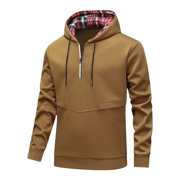 HAiming Mens Half Zip Hooded Sweatshirts Casual Long Sleeve Drawstring Hoodie Athletic Workout Pullover Tops